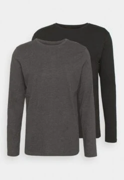 Pier One 2 Pack - Longsleeve - Dark Grey/Black 12 Pier One 2 Pack - Longsleeve - Dark Grey/Black -Stijlvolle Herenkleding Winkel 007c88127656457c8f19869283e98031