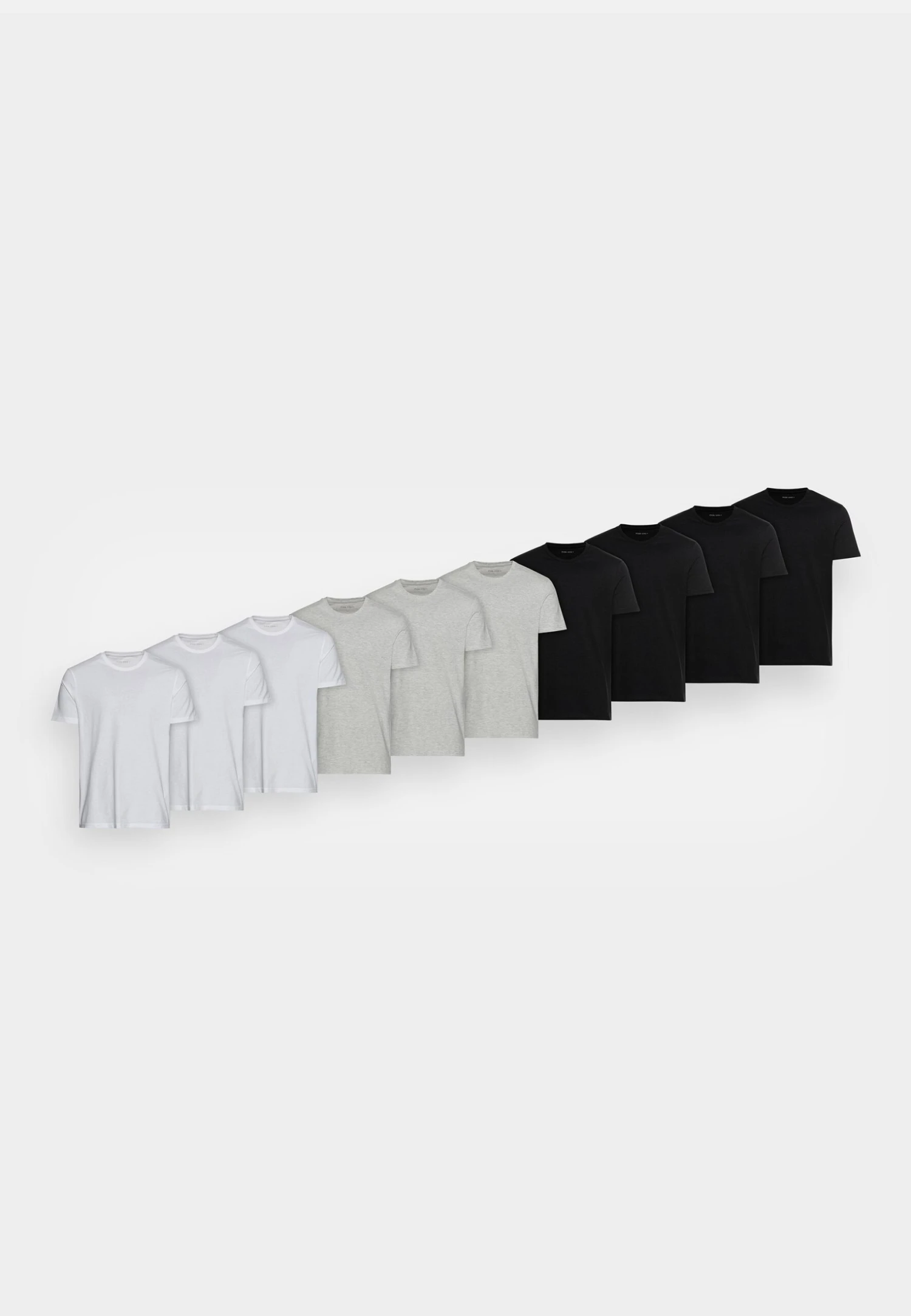 Pier One 10 Pack - T-Shirt Basic - Mottled Light Grey/Black/White 7 Pier One 10 Pack - T-Shirt Basic - Mottled Light Grey/Black/White - Afbeelding 5