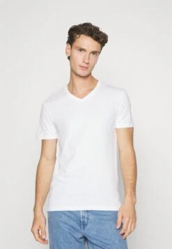 Pier One V Neck Bird Tonal 3 Pack - T-Shirt Basic - Light Brown/White/Dark Blue -Stijlvolle Herenkleding Winkel 1f5463f9c0604b97998b18e77595bc5f