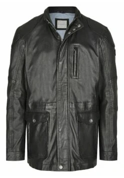 Bugatti Mit Abdeckleiste Und Stehkragen - Leren Jas - Schwarz -Stijlvolle Herenkleding Winkel 255e242d242d427e8a56d56a92ffc501