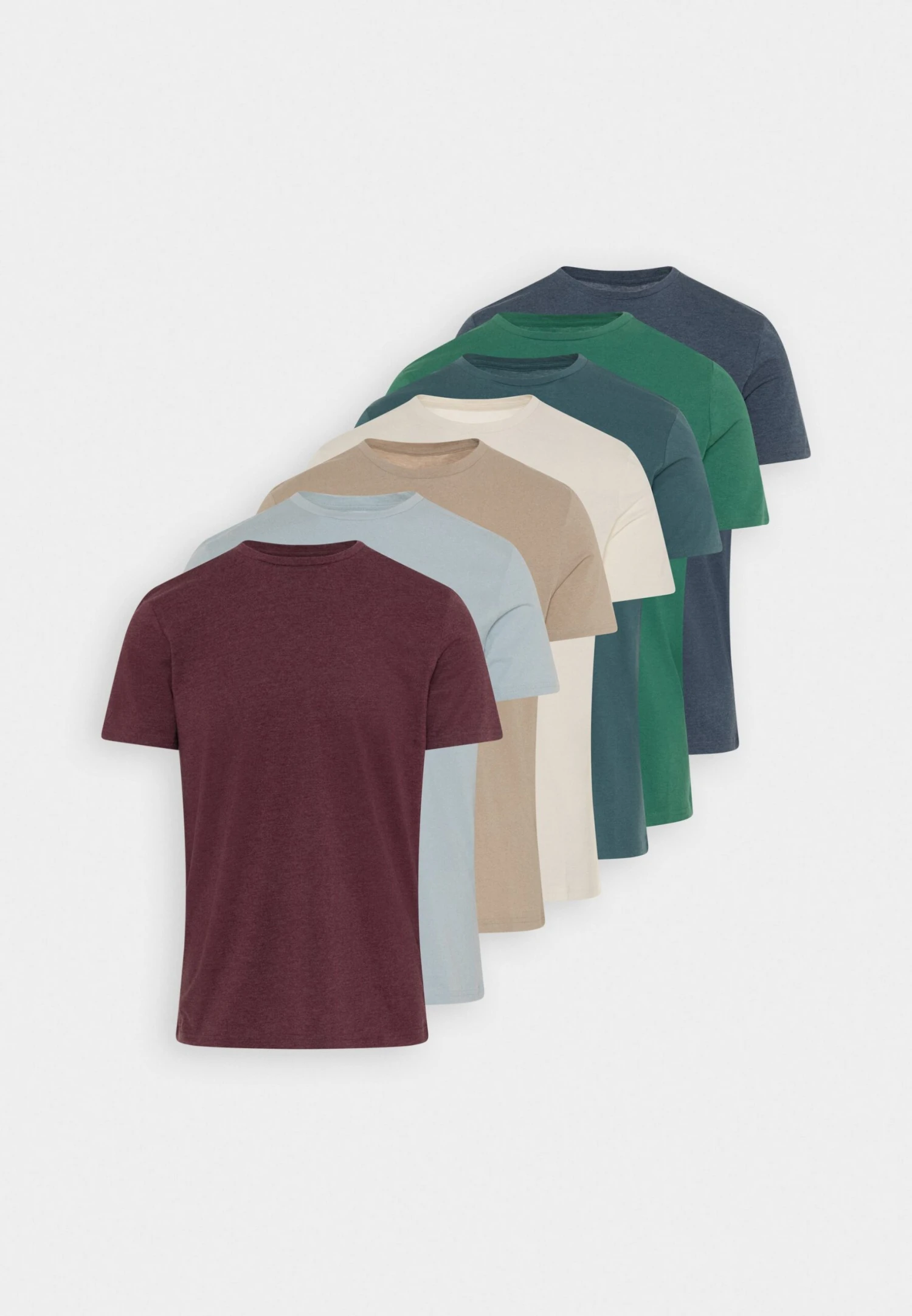 Pier One 7 Pack - T-Shirt Basic - Blue/Mottled Bordeaux/White 12 Pier One 7 Pack - T-Shirt Basic - Blue/Mottled Bordeaux/White - Afbeelding 10