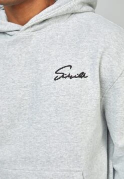 SikSilk Script Embroidery- Hoodie - Grey Marl -Stijlvolle Herenkleding Winkel 5b75a3b19add468cb15ccf9258182333
