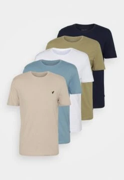 Pier One 5 Pack - T-Shirt Basic - Beige/White/Light Blue -Stijlvolle Herenkleding Winkel 66878d61f9284197b4395faece75418c