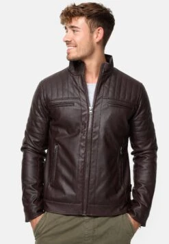 Indicode Jeans Brook - Imitatieleren Jas - Dark Brown -Stijlvolle Herenkleding Winkel 69876b049d9c4813b7e1a1c6840af91b