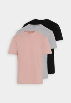 Pier One 3 Pack - T-Shirt Basic - Mottled Light Grey/Pink/Black -Stijlvolle Herenkleding Winkel 99867f7702c549b5b66de9a87bff9eae