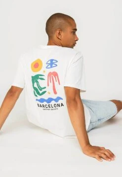 Kaotiko Barcelone - T-Shirt Print - Weiß -Stijlvolle Herenkleding Winkel d44350842fb64884b03a612e5004b6de