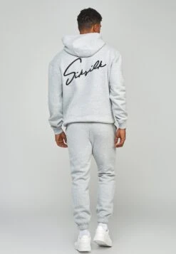 SikSilk Script Embroidery- Hoodie - Grey Marl -Stijlvolle Herenkleding Winkel ebd96880e9484b3fac5d9e60964daaff